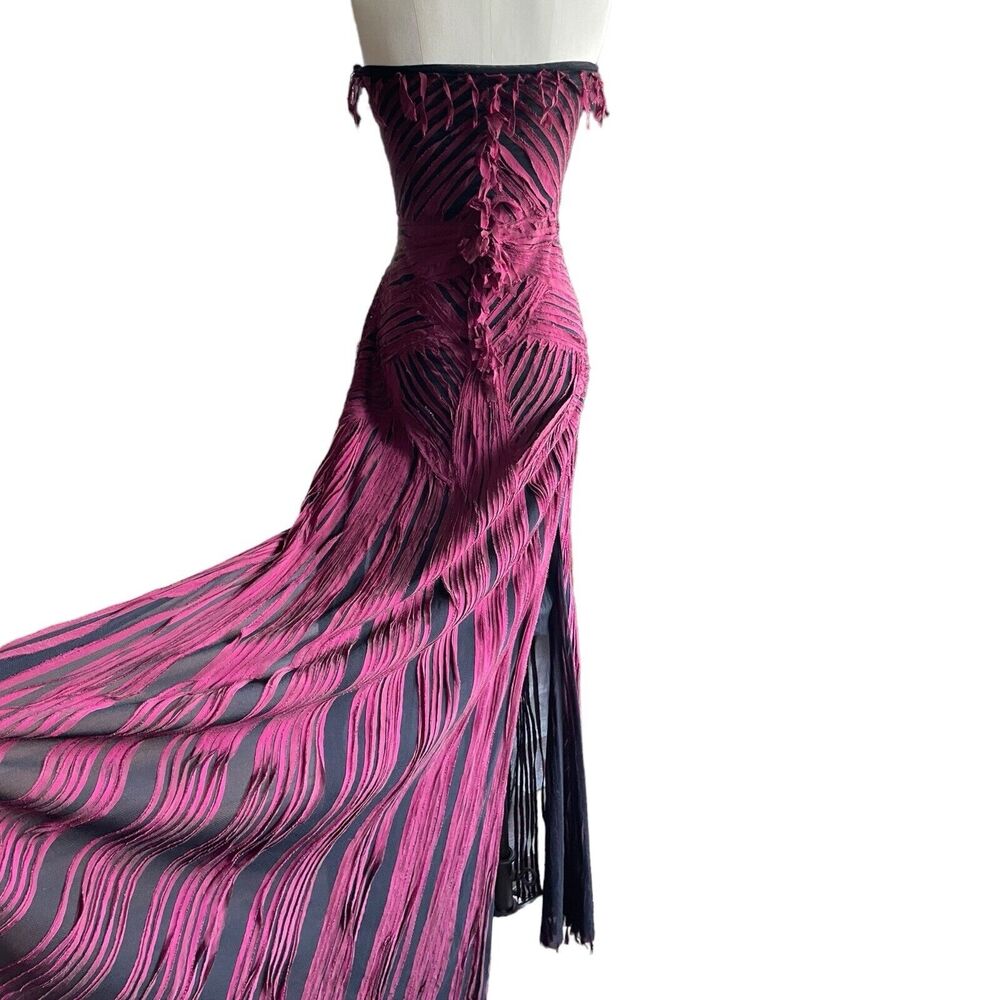RARE Beatriz Camacho Black Sangria Strapless Column Gown Avant Garde Dress US 8 - Picture 3 of 5